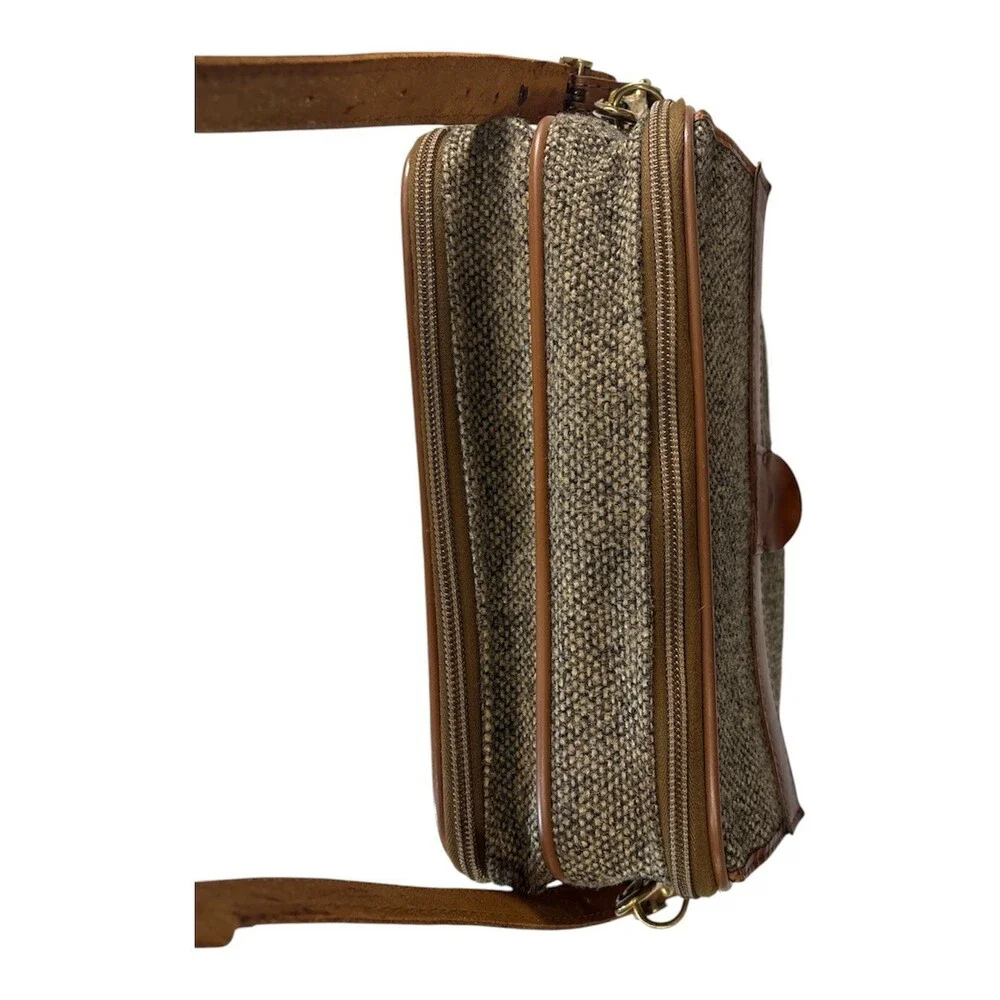 Vintage Hartmann Messenger Bag Leather and Tweed Buckle Shoulder Strap